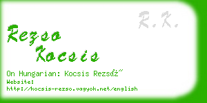 rezso kocsis business card